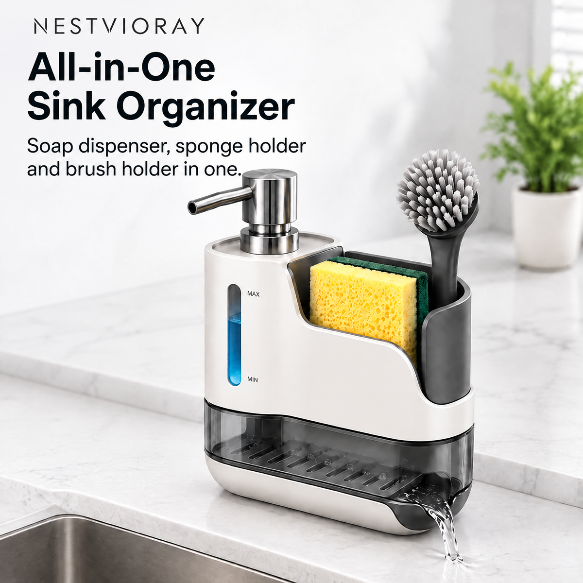 NESTVIORAY All-in-One Sink Organizer
