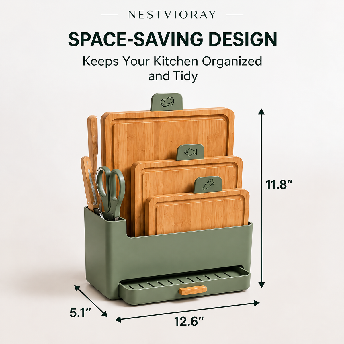 NESTVIORAY Bamboo Cutting Board Set