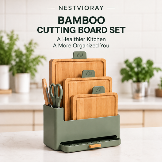 NESTVIORAY Bamboo Cutting Board Set